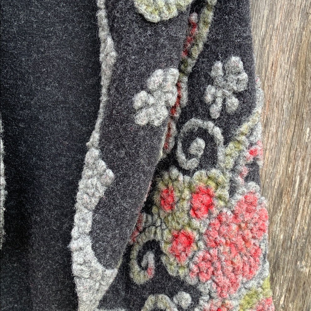 Vintage Concept Wool Floral Waterfall Cardigan Small - Picture 4 of 8
